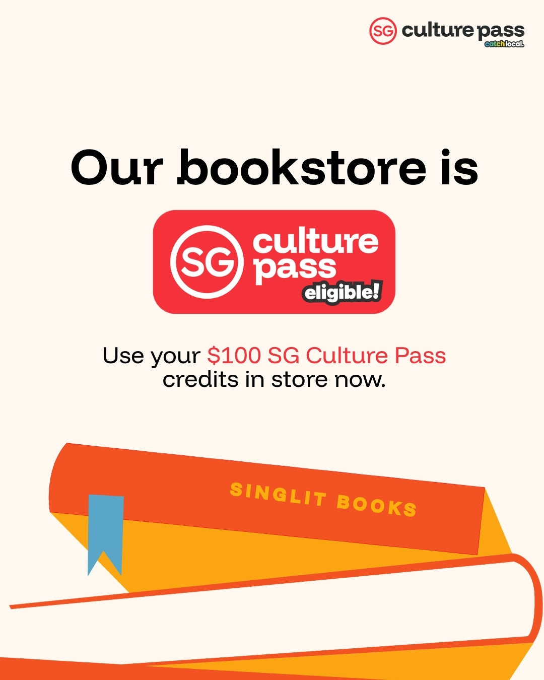 SG文化通行证已在草根书室正式启用 | We're SG Culture Pass Eligible!